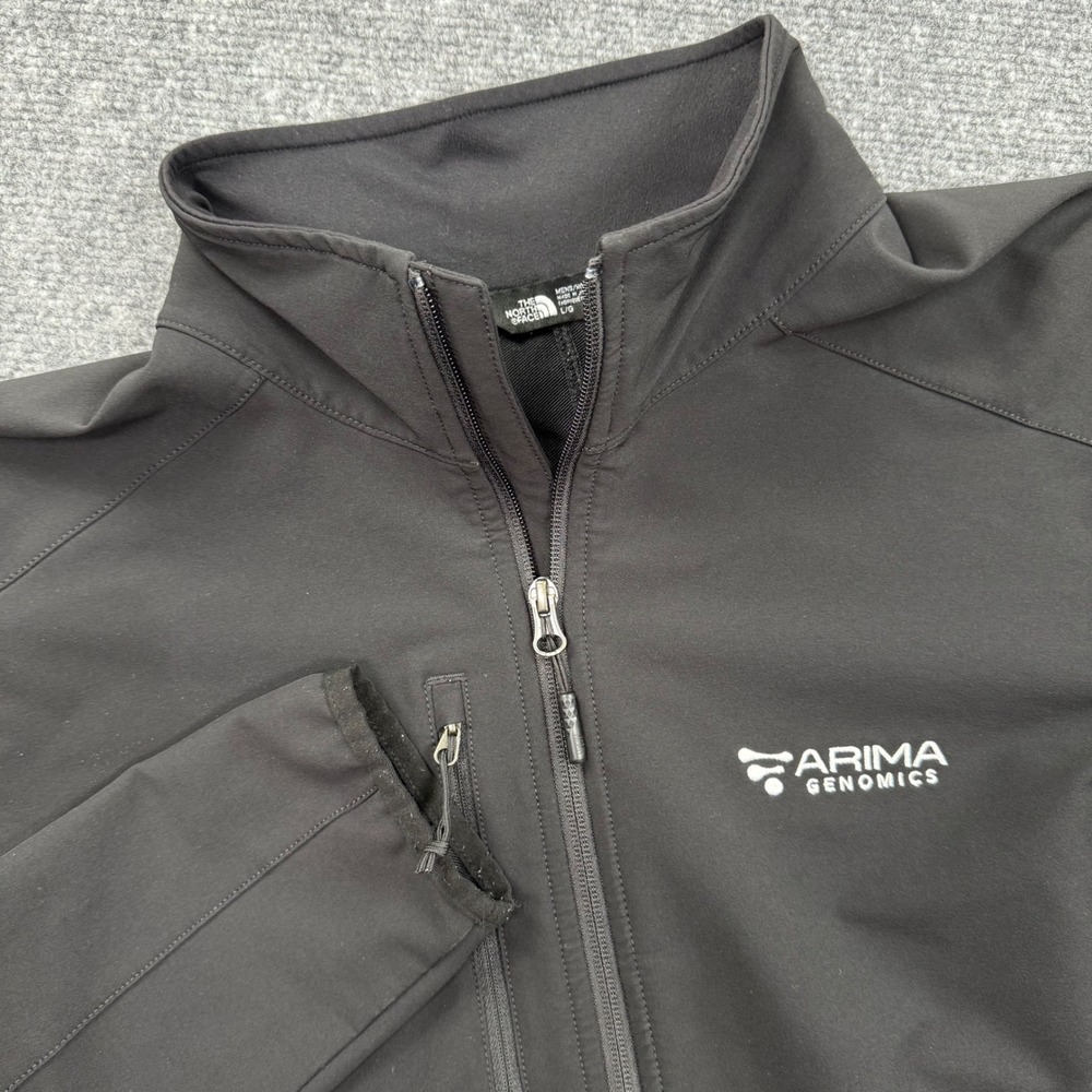 The‎ North Face Windwall Softshell Jacket Large Arima Genomics Logo Black Men's